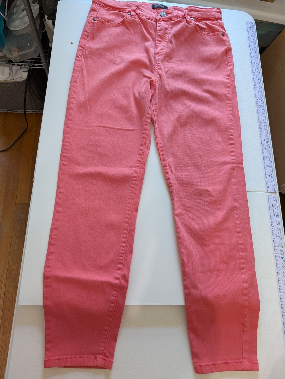 Buffalo David Bitton Coral Pink Skinny Jeans Size 10/30 High Rise Stretch Pants